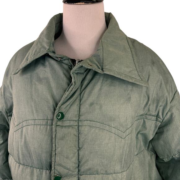 Stag Trail Country Vintage Green Bomber Puffer Jacket - Picture 2 of 8